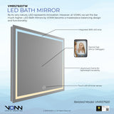 VONN VMRS7920 LED Bath Mirror in Silver, Rectangle 30"W x 24"H or 36"W x 30"H-VONN Lighting