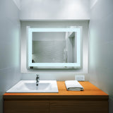 VONN VMRZ0120TW Tunable White LED Bath Mirror in Silver, Rectangle 30"W x 24"H or 36"W x 30"H-VONN Lighting