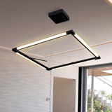 VONN Atria VRC39104BL 24" Integrated LED ETL Certified Height Adjustable Square Chandelier, 180 Rotation of Axes