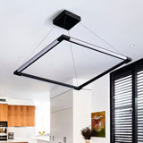 VONN Atria VRC39104BL 24" Integrated LED ETL Certified Height Adjustable Square Chandelier, 180 Rotation of Axes