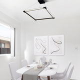 VONN Atria VRC39104BL 24" Integrated LED ETL Certified Height Adjustable Square Chandelier, 180 Rotation of Axes