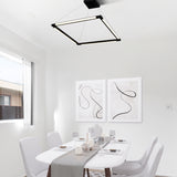 VONN Atria VRC39104BL 24" Integrated LED ETL Certified Height Adjustable Square Chandelier, 180 Rotation of Axes