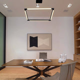 VONN Atria VRC39104BL 24" Integrated LED ETL Certified Height Adjustable Square Chandelier, 180 Rotation of Axes