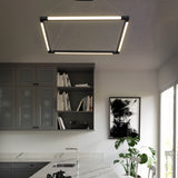 VONN Atria VRC39104BL 24" Integrated LED ETL Certified Height Adjustable Square Chandelier, 180 Rotation of Axes