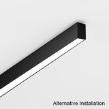 VONN Slim VSL4D10035KBL 1.3" 4 FT LED Direct Downlight Suspended /Surface Mount Linear Lighting, 100-277V, 41W, 3500K, Black
