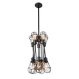 VONN VVC31320BL 36" UL Certified Multi-Pivoting-Arm Chandelier with LED Filament Bulbs, Matte Black