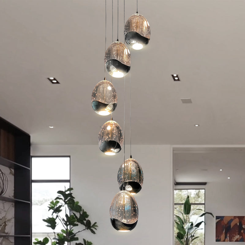 VONN Artisan Venezia VAC3207CH 7-Light Integrated LED ETL Certified Pendant, Height Adjustable Chandelier, Chrome