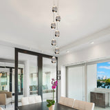 VONN Artisan Venezia VAC3207CH 7-Light Integrated LED ETL Certified Pendant, Height Adjustable Chandelier, Chrome