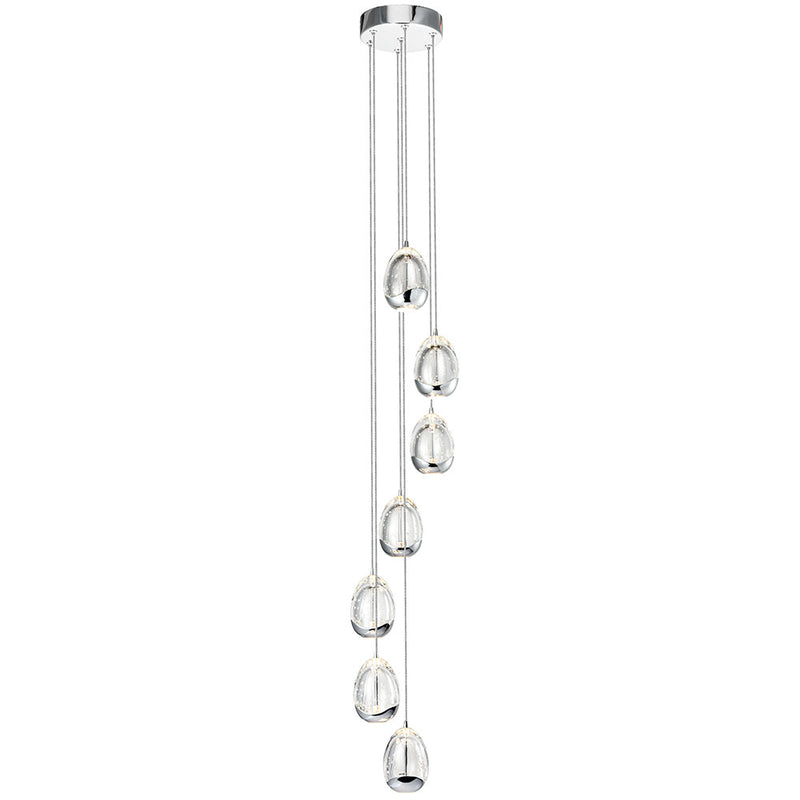 VONN Artisan Venezia VAC3207CH 7-Light Integrated LED ETL Certified Pendant, Height Adjustable Chandelier, Chrome