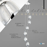 VONN Artisan Venezia VAC3207CH 7-Light Integrated LED ETL Certified Pendant, Height Adjustable Chandelier, Chrome