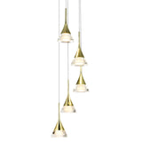 VONN Artisan Amalfi VAC3215GL 5-Light Integrated LED ETL Certified Pendant, Height Adjustable Chandelier, Gold