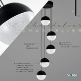 VONN Artisan Ravello VAC3285BL 5-Light Integrated LED ETL Certified Pendant Height Adjustable Chandelier, Black