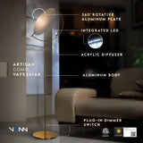 VONN Artisan Como VAF5241AB 60" Height Integrated LED ETL Certified Floor Lamp with Dimmer Switch