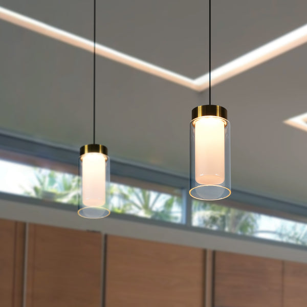 Artisan Genoa VAP2111BL 5" Integrated LED ETL Certified Height Adjustable Pendant with Glass Shade