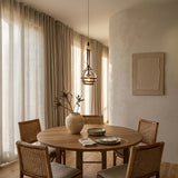 VONN Lighting Bari 7" LED Oil Rubbed Bronze Pendant with Glass Shade and Leather Strap Contemporary Design