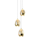 VONN Artisan Venezia VAP2203GL 3-Light Integrated LED ETL Certified Pendant, Height Adjustable Chandelier, Gold