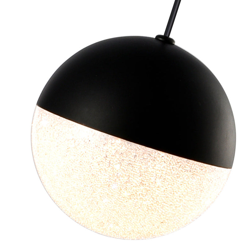 VONN Artisan Ravello VAP2281BL 5" Integrated LED ETL Certified Height Adjustable Pendant w/ Globe Shade, Black