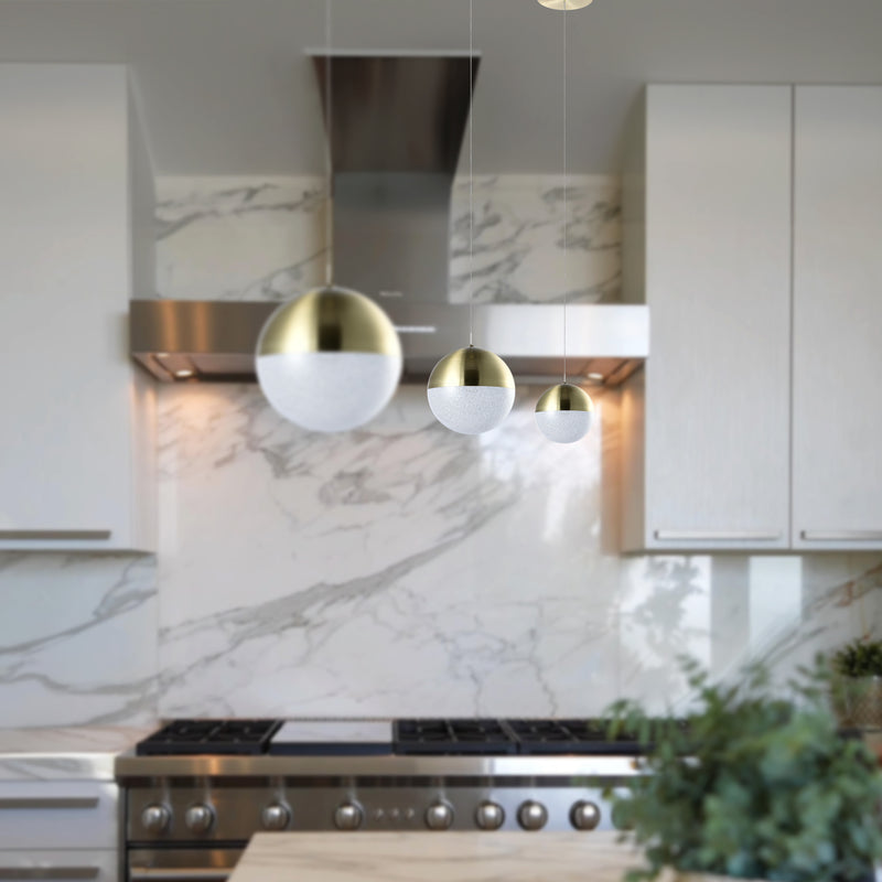 Artisan Ravello VAP2281BRS 5" Integrated LED ETL Certified Height Adjustable Pendant w/ Globe Shade
