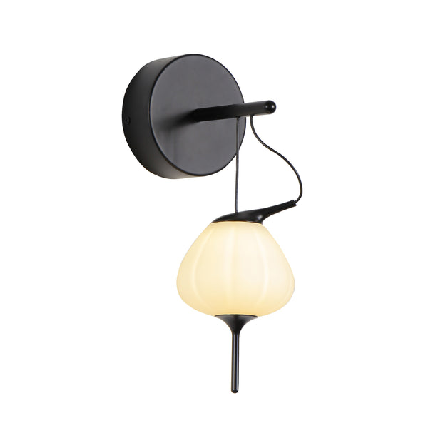 Artisan Lecce VAW1221BL 5" Integrated LED ETL Certified Wall Sconce Light with Glass Shade in Black