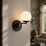 VONN Capri VCW1108BL 9" Integrated LED ETL Certified Wall Sconce Light in Black with 1 Glass Shade-VONN Lighting