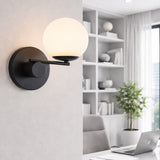 VONN Capri VCW1108BL 9" Integrated LED ETL Certified Wall Sconce Light in Black with 1 Glass Shade-VONN Lighting