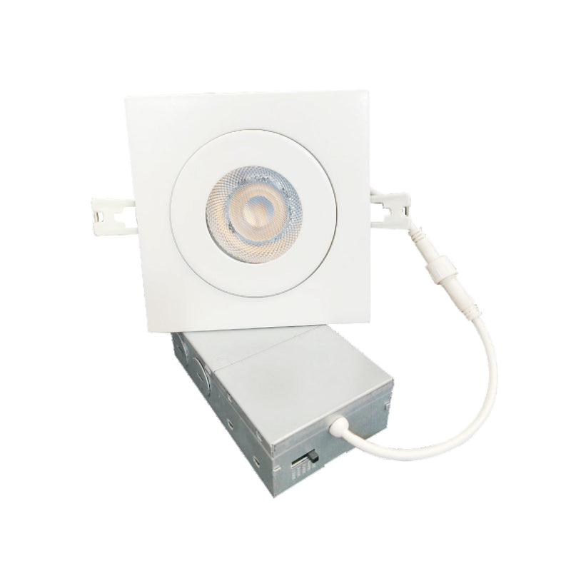 VONN Eco Line VEL49G9CCT120DSBWH 4.25" Square 9W Integrated LED Recessed Adjustable Downlight, ETL Certified, CCT Adjustable, White