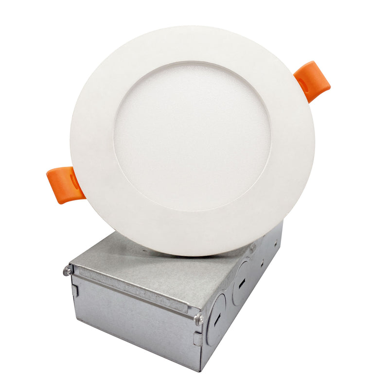 VONN Eco Line VEL512G9CCT120DRAWH 4.75" Round 9W Integrated LED Recessed Ultra Thin Downlight, ETL Certified, CCT Adjustable, White