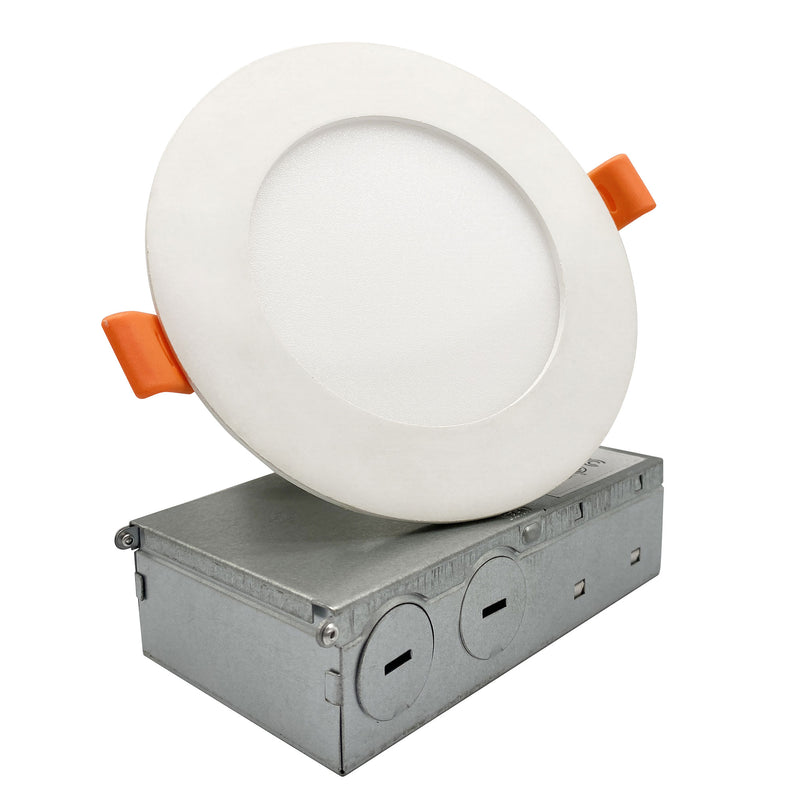 VONN Eco Line VEL512G9CCT120DRAWH 4.75" Round 9W Integrated LED Recessed Ultra Thin Downlight, ETL Certified, CCT Adjustable, White