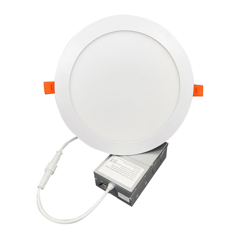 VONN Eco Line VEL918G9CCT120DRAWH 8.75" Round 18W Integrated LED Recessed Ultra Thin Downlight, ETL Certified, CCT Adjustable, White
