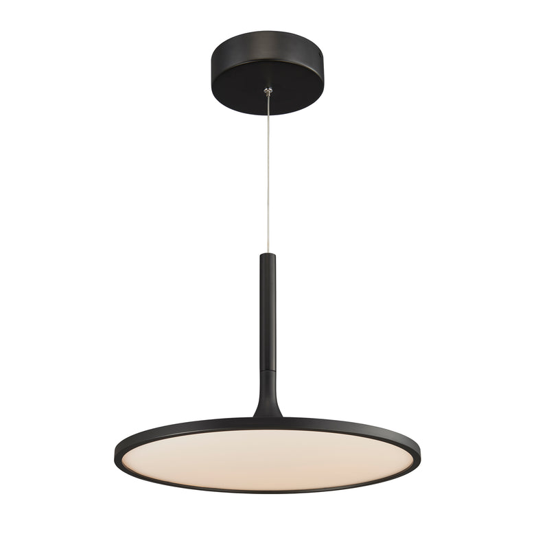 Salm VMC31810BL 17" Integrated LED ETL Certified Pendant, Height Adjustable Disc Chandelier in Black