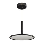 Salm VMC31810BL 17" Integrated LED ETL Certified Pendant, Height Adjustable Disc Chandelier in Black