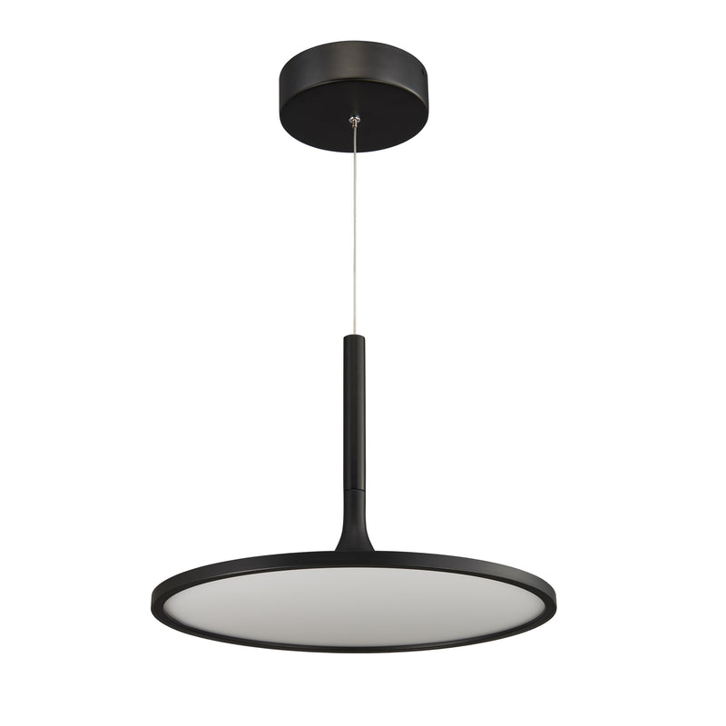 Salm VMC31810BL 17" Integrated LED ETL Certified Pendant, Height Adjustable Disc Chandelier in Black
