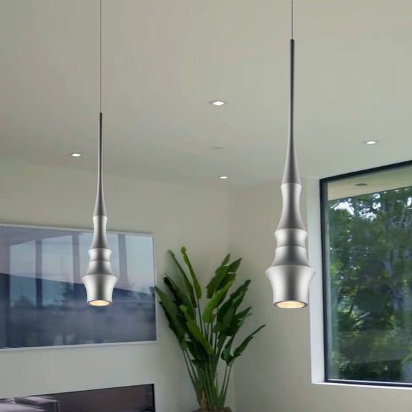 VONN Polaris VMP26610AL 5" ETL Certified Integrated LED Height Adjustable Pendant Light in Silver