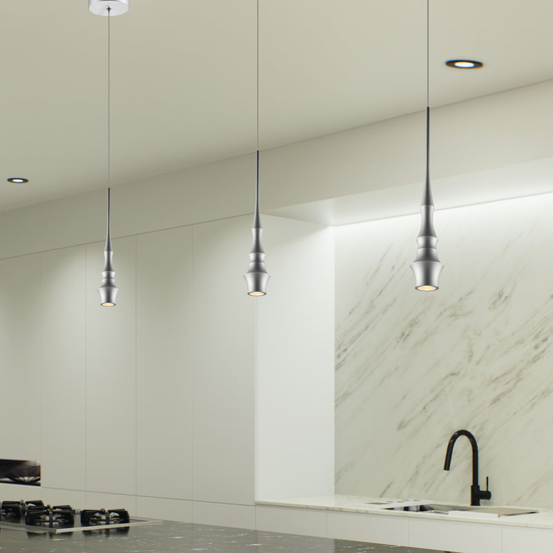 VONN Polaris VMP26610AL 5" ETL Certified Integrated LED Height Adjustable Pendant Light in Silver