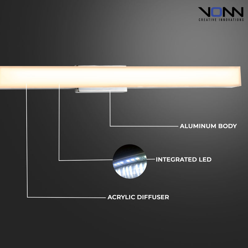 Procyon VMW11200CH 24" Integrated AC LED ADA Compliant ETL Certified Bathroom Wall Fixture in Chrome
