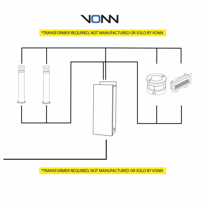VONN 5" Modern VOS50128BL Low-Voltage 3-Watt ETL Certified Integrated LED Outdoor Steps Light Matte Black