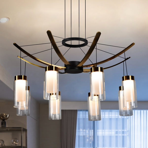 Artisan GENOA VAC3118BL 24" Integrated LED ETL Certified Pendant, Height Adjustable Chandelier