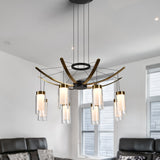 VONN Artisan GENOA VAC3118BL 24" Integrated LED ETL Certified Pendant, Height Adjustable Chandelier, Black