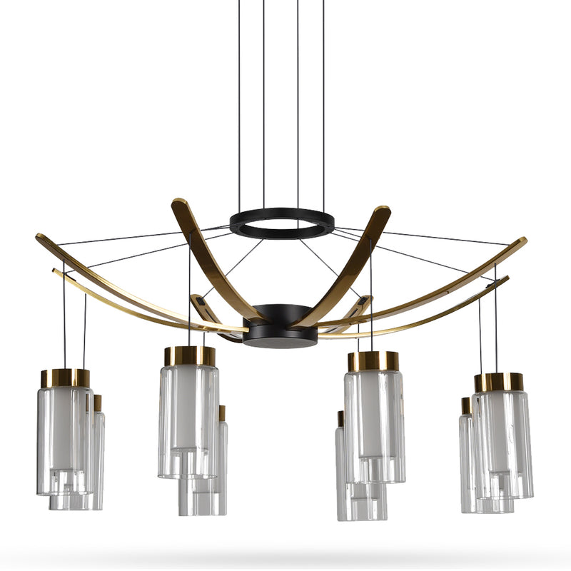 VONN Artisan GENOA VAC3118BL 24" Integrated LED ETL Certified Pendant, Height Adjustable Chandelier, Black