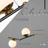 VONN Artisan Chianti VAC3122AB 43" Integrated LED ETL Certified Height Adjustable Pendant, Chandelier, Antique Brass