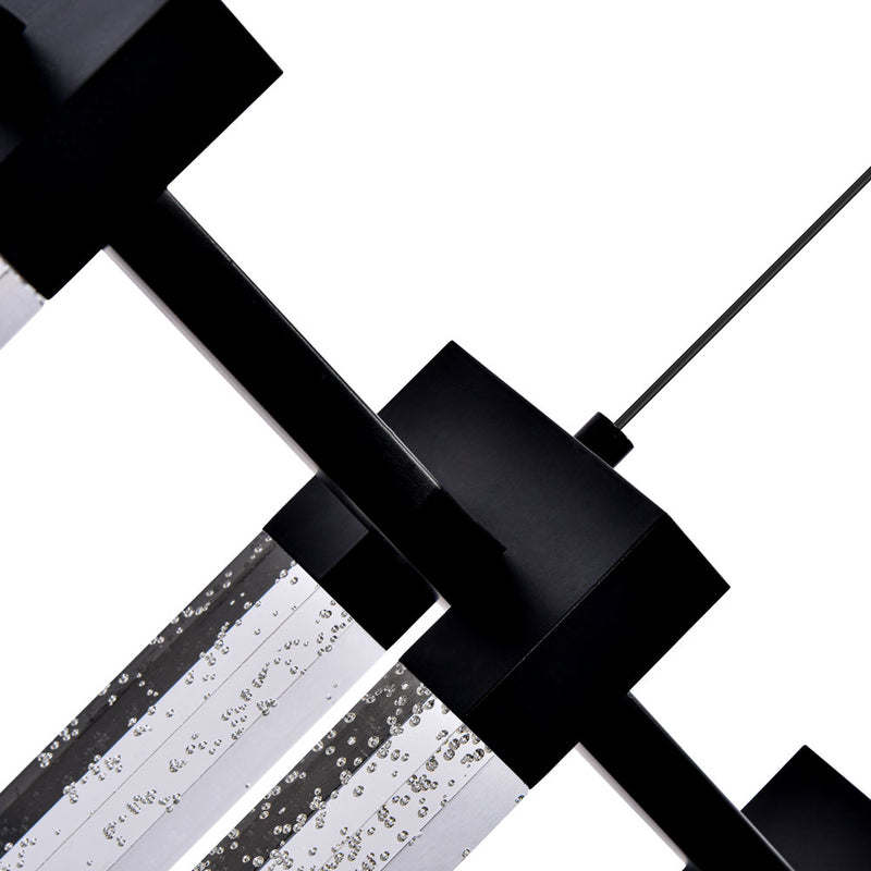 Artisan Sorrento VAC3137BL 40" 7-Light ETL Cert Integrated LED Pendant, Height Adjustable Chandelier, Black