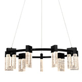 VONN Artisan Sorrento VAC3139BL 27" 9-Light ETL Cert Integrated LED Pendant, Height Adjustable Ring Chandelier, Black