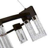 VONN Artisan Sorrento VAC3139BL 27" 9-Light ETL Cert Integrated LED Pendant, Height Adjustable Ring Chandelier, Black