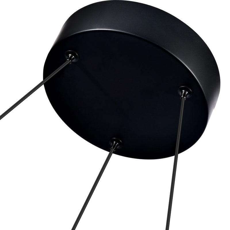 VONN Artisan Sorrento VAC3139BL 27" 9-Light ETL Cert Integrated LED Pendant, Height Adjustable Ring Chandelier, Black