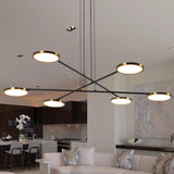 VONN Artisan Torino VAC3196AB 39" Height Adjustable Integrated LED ETL Certified Chandelier, Disks Rotate, Antique Brass