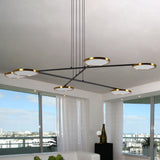 VONN Artisan Torino VAC3196AB 39" Height Adjustable Integrated LED ETL Certified Chandelier, Disks Rotate, Antique Brass