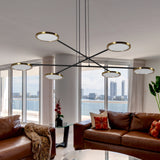 VONN Artisan Torino VAC3196AB 39" Height Adjustable Integrated LED ETL Certified Chandelier, Disks Rotate, Antique Brass