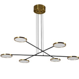 VONN Artisan Torino VAC3196AB 39" Height Adjustable Integrated LED ETL Certified Chandelier, Disks Rotate, Antique Brass