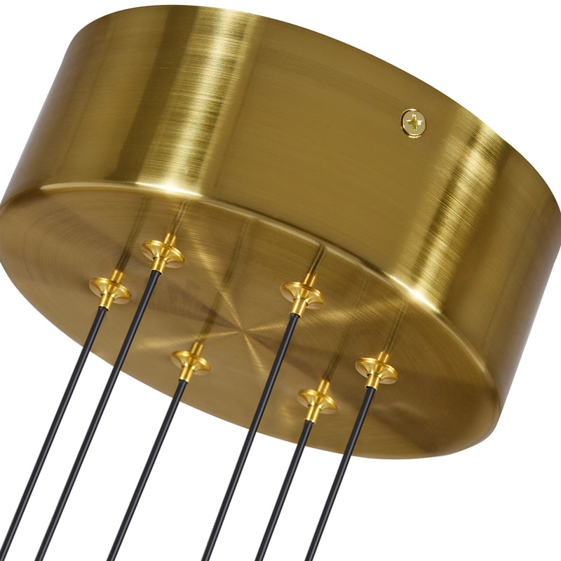 VONN Artisan Torino VAC3196AB 39" Height Adjustable Integrated LED ETL Certified Chandelier, Disks Rotate, Antique Brass