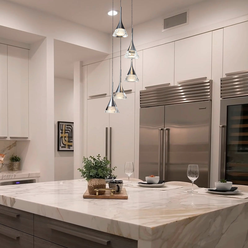 Artisan Amalfi VAC3215CH 5-Light Integrated LED ETL Certified Pendant, Height Adjustable Chandelier